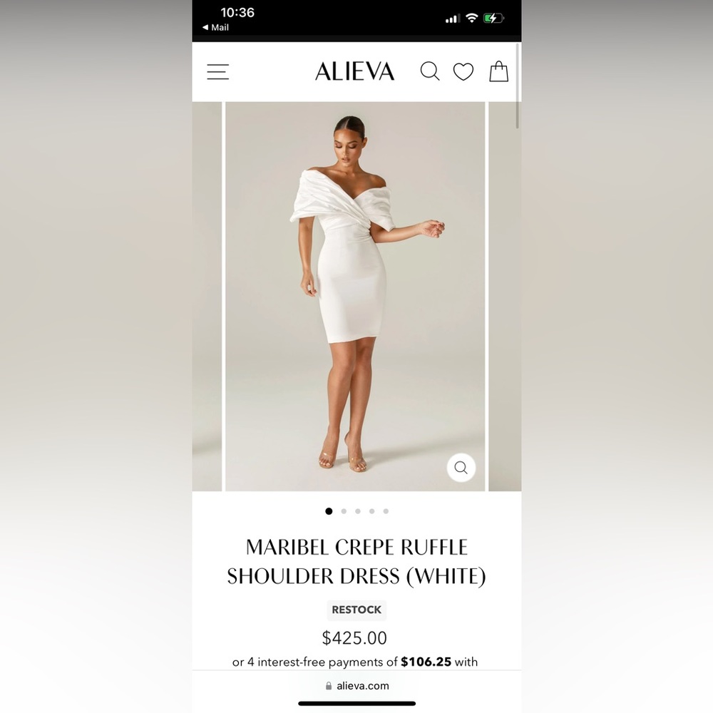White off the shoulder ruffle sleeve dress